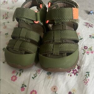 See Kai Run Green and Orange Kids Sandals